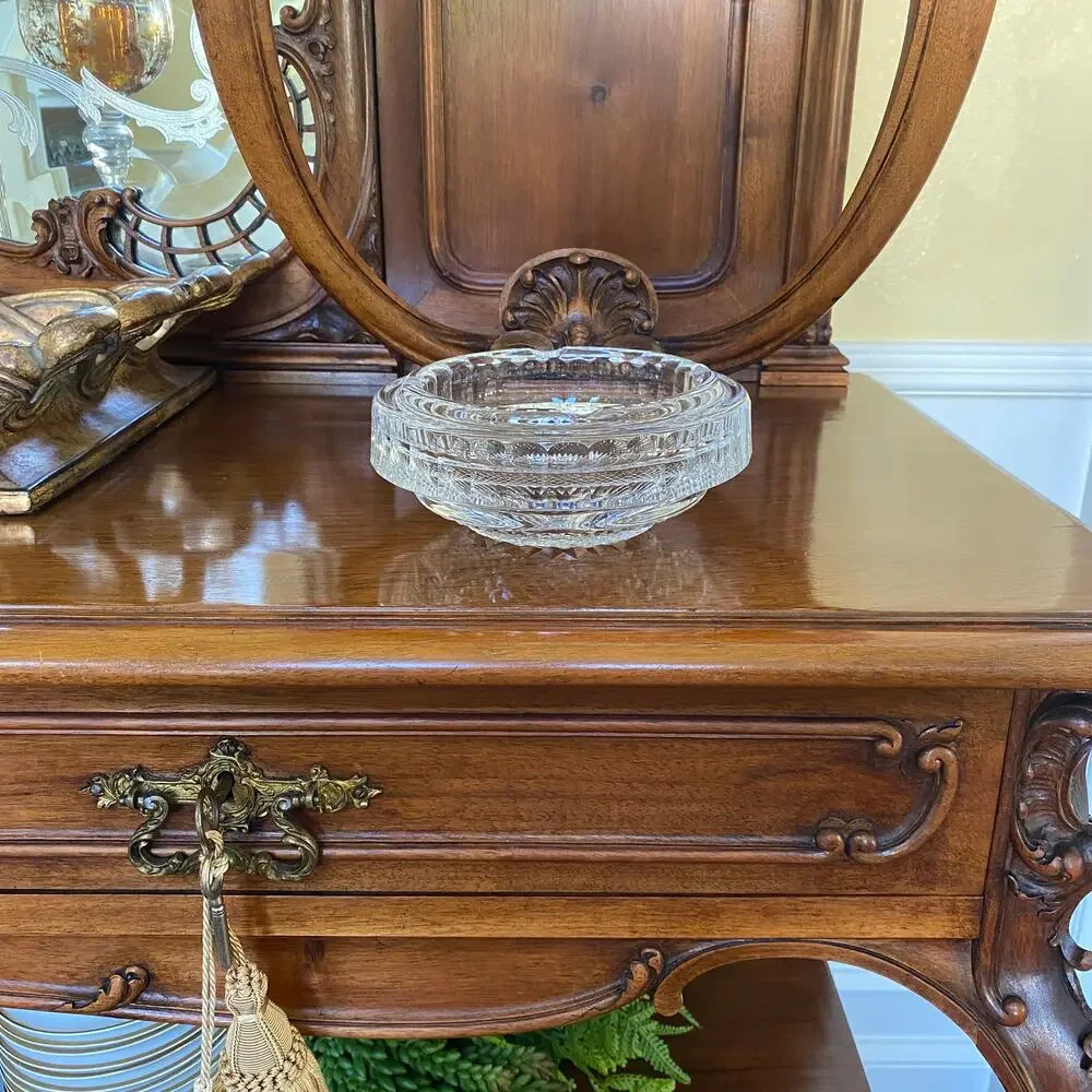 RARE LARGE 4 Notch Waterford Crystal Ashtray 6.5